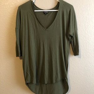 Express Quarter Sleeve V Neck